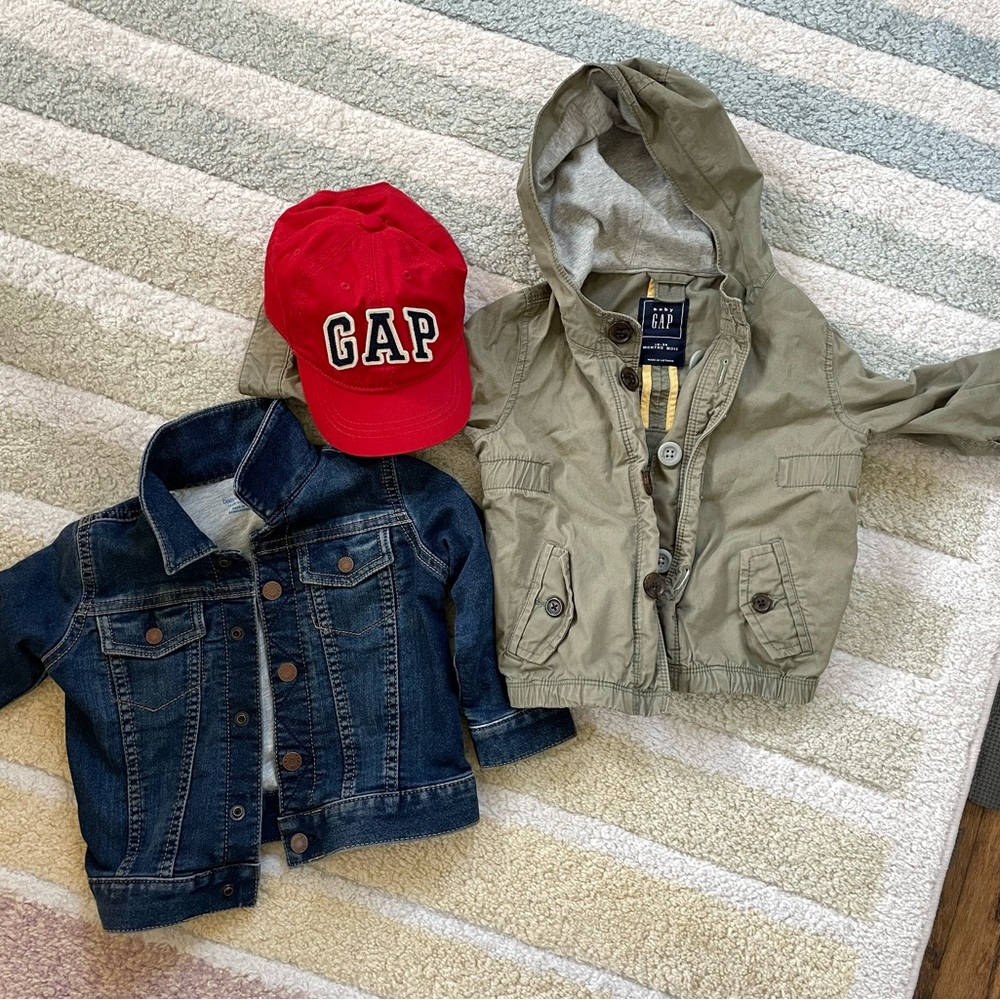 GAP Kids Green and Denim Jackets Set + Hat